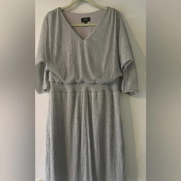 msk chiffon dress MSK Plus Size 3/4-Sleeve Chiffon Midi Dress